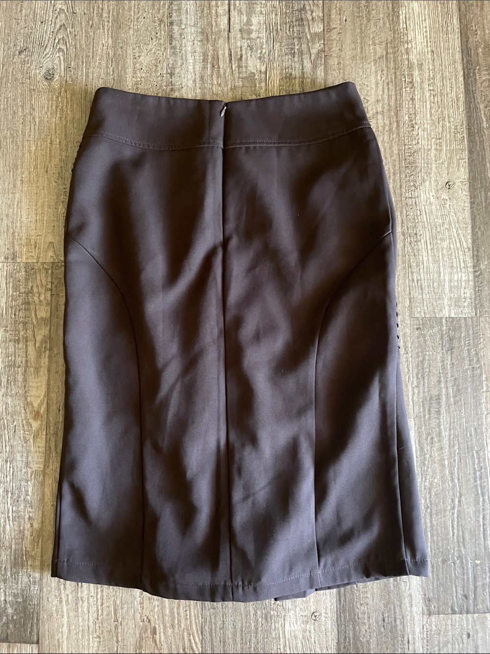 Vintage unbranded espresso drop waist Pleated Midi Skirt - Picture 3 of 4